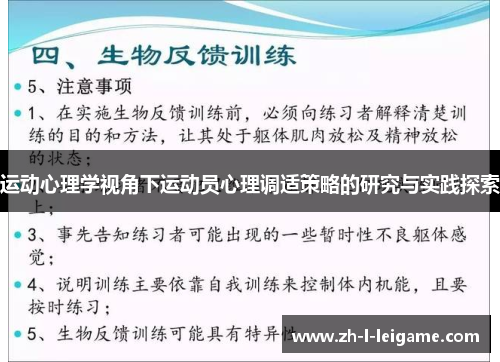 运动心理学视角下运动员心理调适策略的研究与实践探索 运动心理学视角下运动员心理调适策略的研究与实践探索
